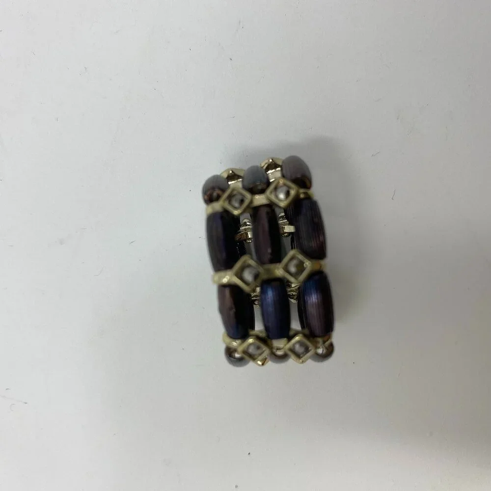 king square stretch 3 strand bronze ring